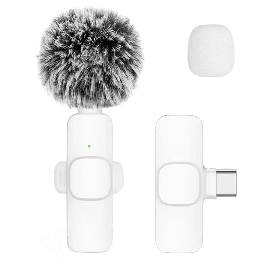 Wireless Lavalier Microphone for iPhone Android PC - Mini Audio Recording