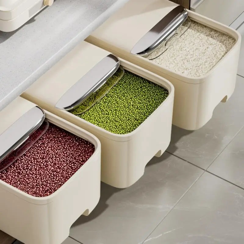 Rice Storage Box 10KG with Lid, Moisture & Insect Proof Kitchen Container