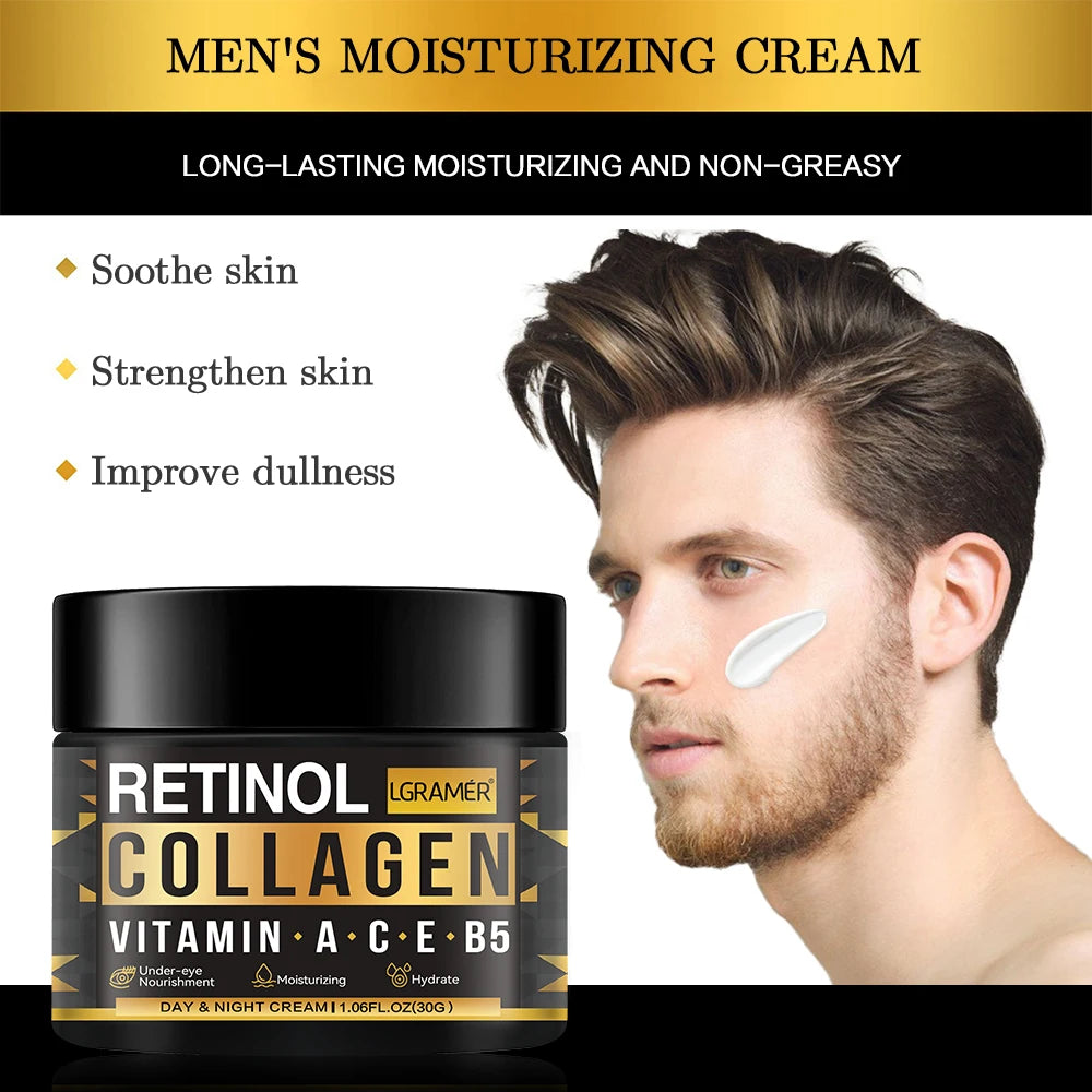 Men's Retinol Collagen Face Cream - Moisturizing, Hydrating, Anti-Aging