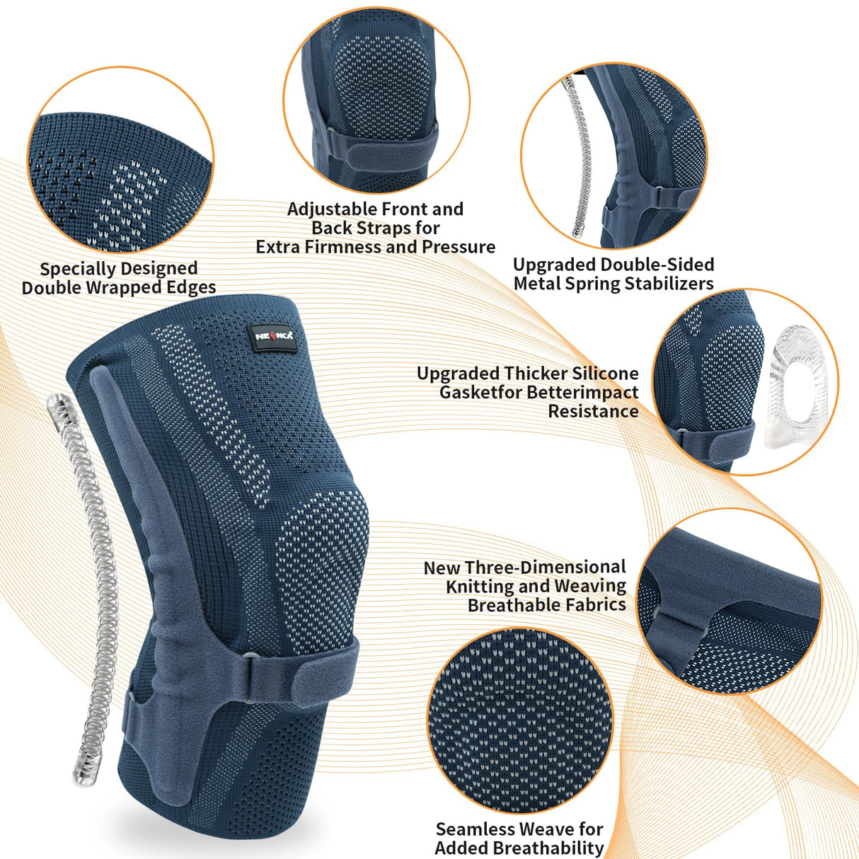 NEENCA Knee Brace with Patella Pad & Side Stabilizers for Sports & Daily Support