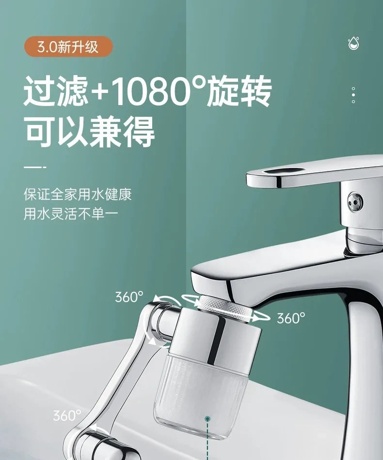 Metal Faucet Extender with Filter and 2 Modes, Swivel Sprayer Head