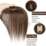 Human Hair Toppers 5x9cm Base Net 20cm Natural Look Hairpiece