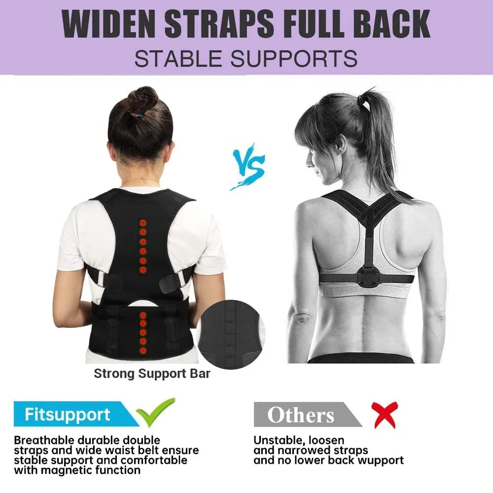 Magnetic Therapy Posture Corrector Corset Shoulder Support Belt for Men & Women