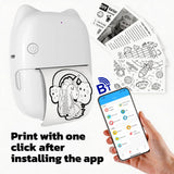 Wireless Bluetooth Mini Printer for iPhone and Android, Inkless Thermal Printing