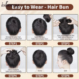 Messy Human Hair Buns Hairpieces in Natural Colors, 15g Each