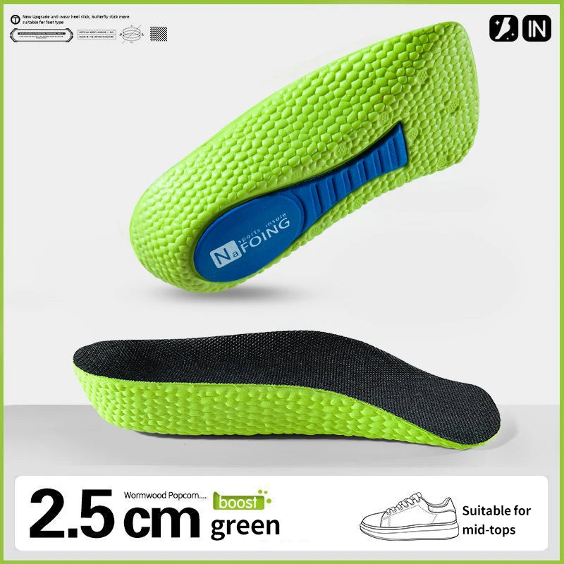Memory Foam Height Increase Insoles for Men Women Arch Support Shoe Pads