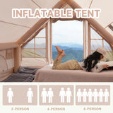 Inflatable Camping Tent for 4-8 Persons, Waterproof with Carry Bag