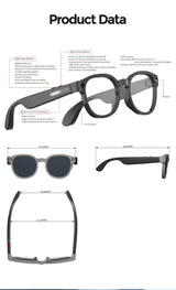 Smart AI Glasses with 800W Camera, Bluetooth, Waterproof, Voice Call