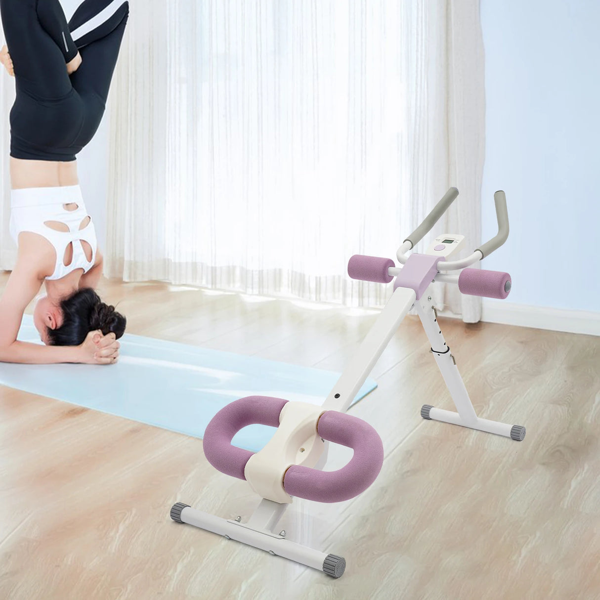 Abdominal Trainer Machine for Home Gym, Adjustable Incline & Height, 220lbs Capacity