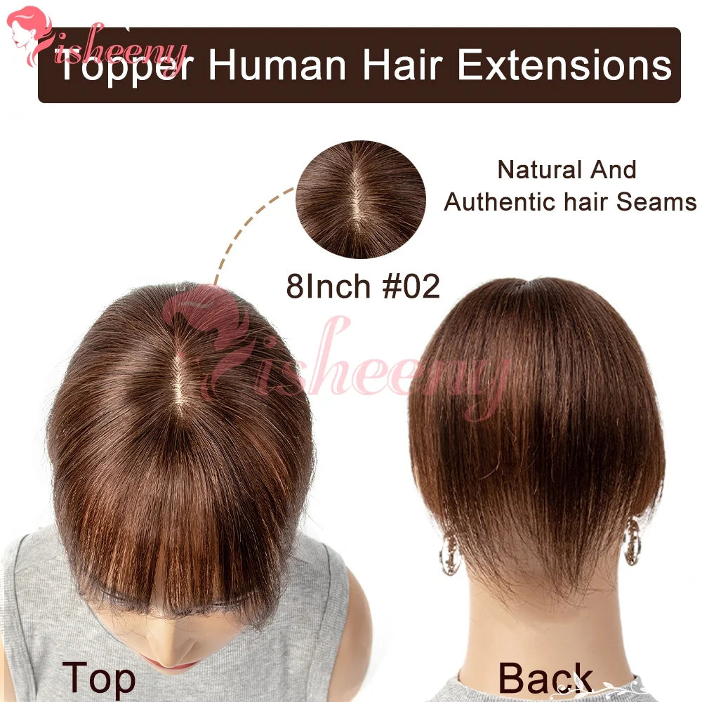 Real Human Hair Clip-In Bangs 5x9cm Breathable Mesh Base 20g for Women