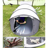 4 Person Pop Up Tent for Camping and Hiking, Waterproof Polyester, Gray/Black