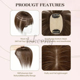 Human Hair Toppers 5x9cm Base Net 20cm Natural Look Hairpiece