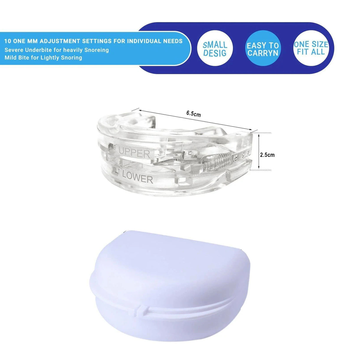 Adjustable Anti-Snoring Mouth Guard Device for Bruxism Sleep Improvement