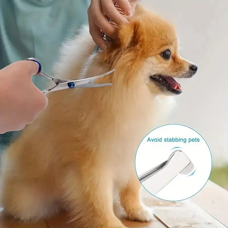 Pet Safe Scissors Set - 4pcs Stainless Steel Dog Grooming Shears