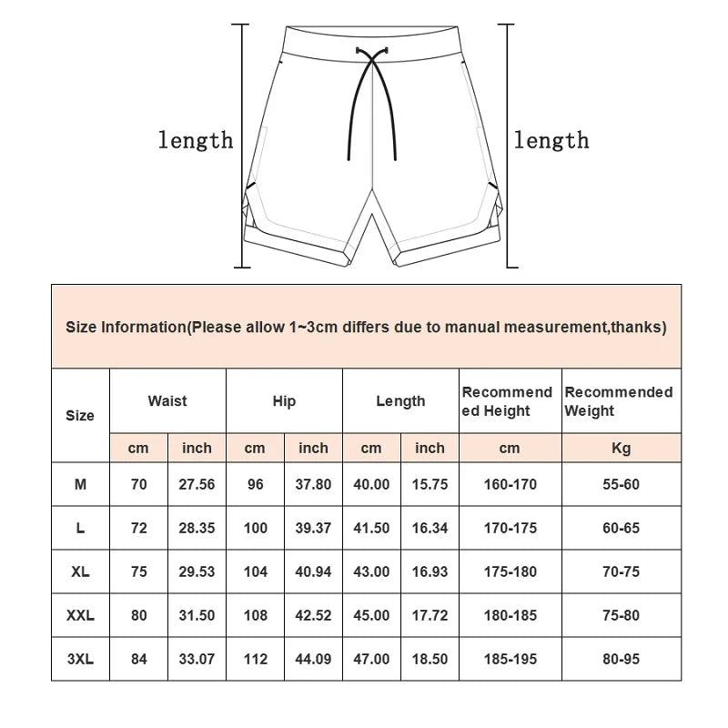 Camo Running Shorts Men 2-in-1 Quick Dry Gym Fitness Summer Workout