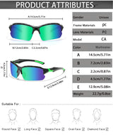 Polarized Sports Sunglasses for Cycling, Fishing, Running - Unisex Eyewear