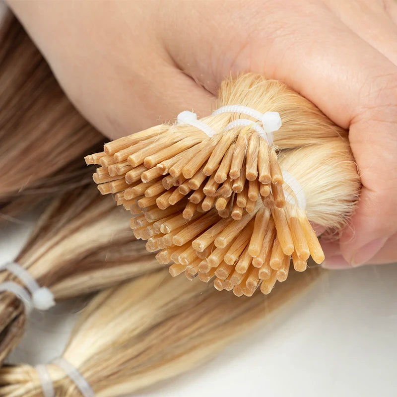 I Tip Hair Extensions Real Human Hair 30g/pack Microlink Capsules 14"