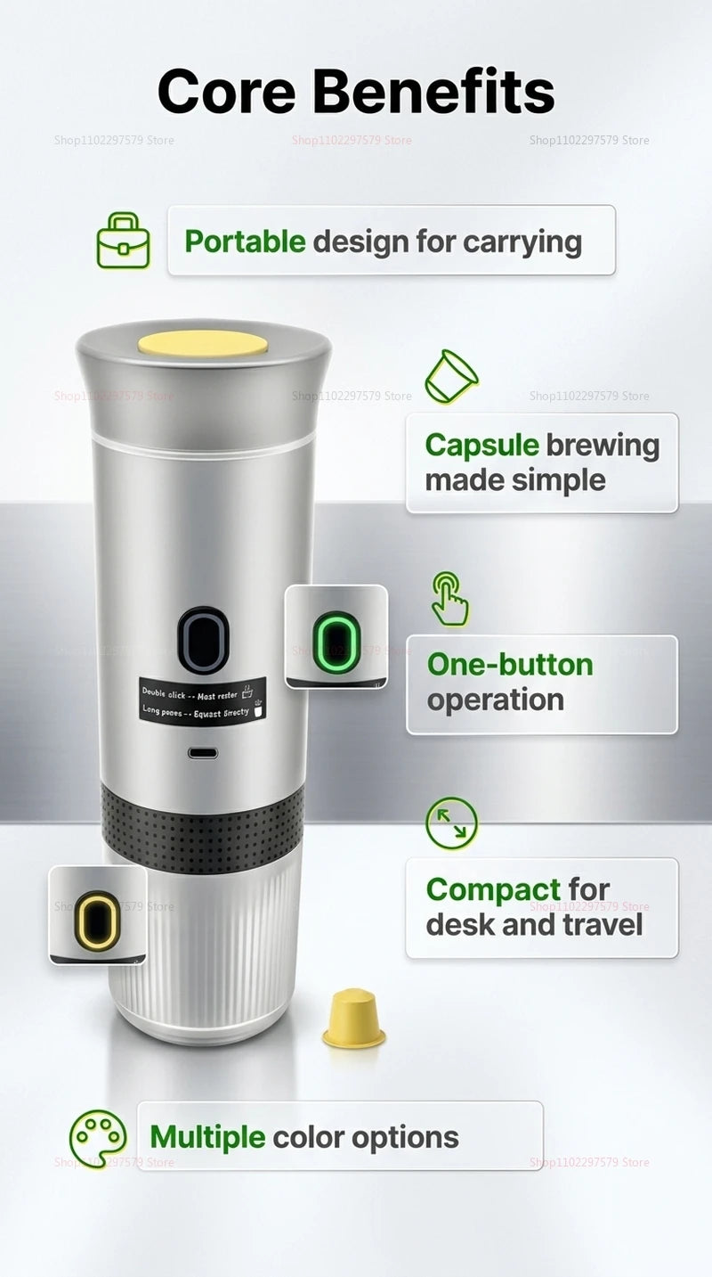 Portable Espresso Coffee Maker 3-in-1 for Car & Home Travel Use