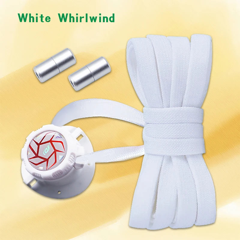Automatic Flat No Tie Shoelaces with Swivel Buckle for Sneakers Adults Kids