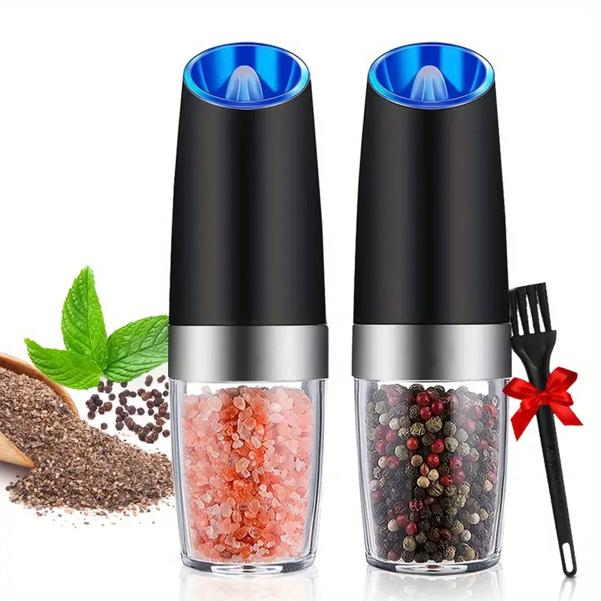 Gravity Electric Salt and Pepper Mill, Battery Powered, Adjustable Coarseness