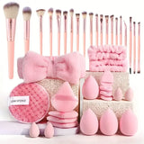 Pink Makeup Brush Set 20/40 Pieces with Beauty Blender - Gift Ready
