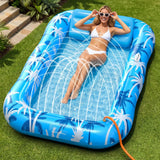 Inflatable Tanning Pool Lounger Float with Sprinkler, X-Large Size