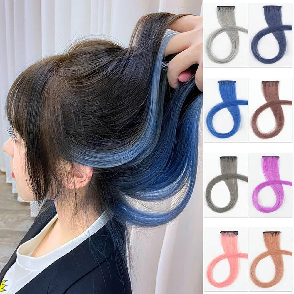 60cm Clip In Hair Extensions Synthetic Long Straight Hairpiece Accessories