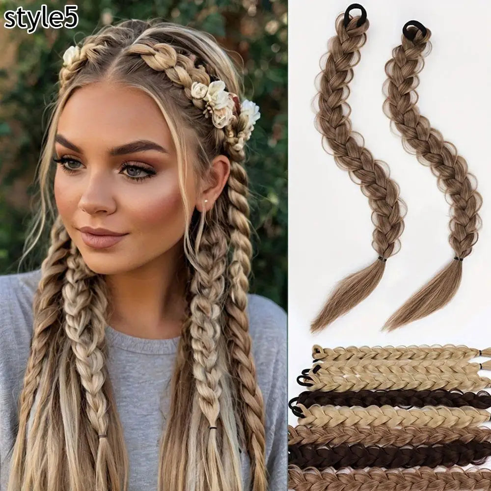 Braided Synthetic Hair Ponytail Extension with Elastic Band - Daily Use