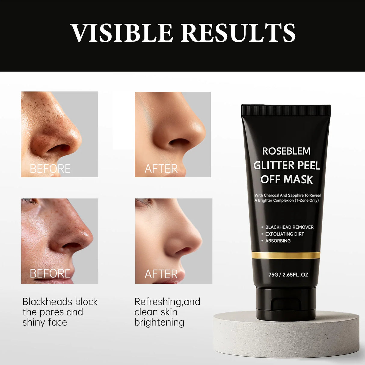 Charcoal Peel-Off Mask for Deep Cleansing and Oil Control, 100ml