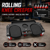 Rolling Knee Protection Pad with 5 Wheels and Tool Tray for Maintenance