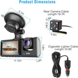 1080P Dash Cam WiFi Front & Rear Camera with Night Vision for Cars