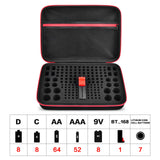 Battery Organizer Case with Tester for 150+ Batteries, Hard Shell Storage