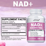 NAD+ Resveratrol Supplements - 120 Capsules for Energy & Immune Support