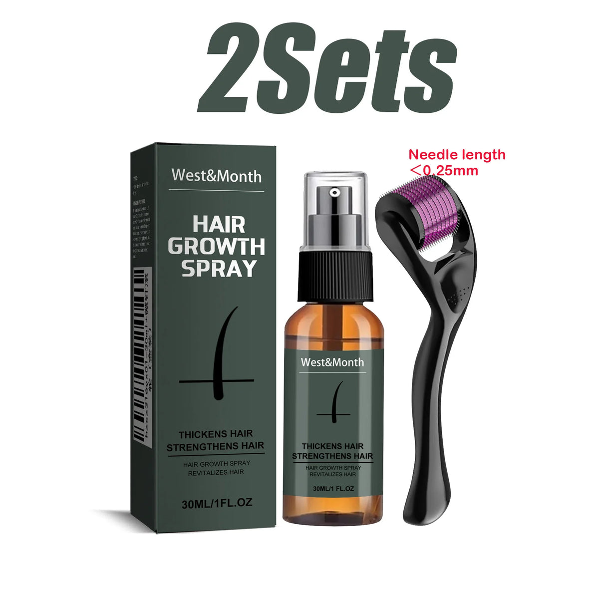 Men's Beard Spray Kit with Micro Roller 0.25mm Moisturizing Essence