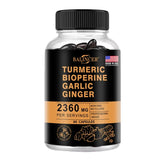 Turmeric Ginger Supplement with Curcumin and Black Pepper, 2360 Mg