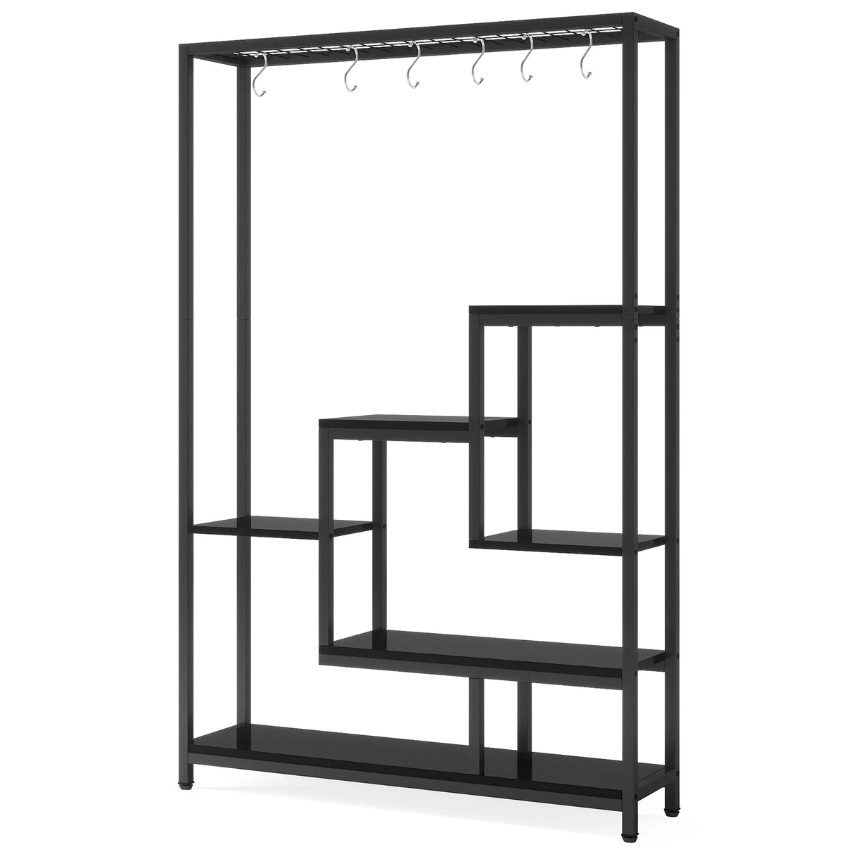 Tribesigns 5-Tier Tall Indoor Plant Stand with 10 Hanging Hooks, 70.9 Inches