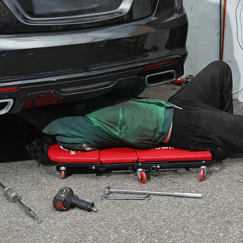 Heavy Duty Mechanic Creeper Seat with Wheels, 330lbs Capacity, Adjustable