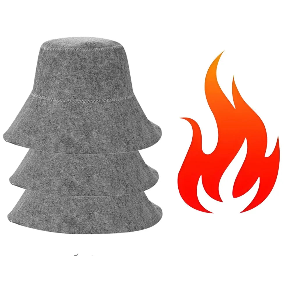 Sauna Cap for Men & Women | Felt Steam Room Hat | Home Sauna Accessory