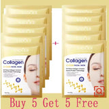 Korean Collagen Facial Mask 10pcs - Anti-Aging, Moisturizing, Brightening
