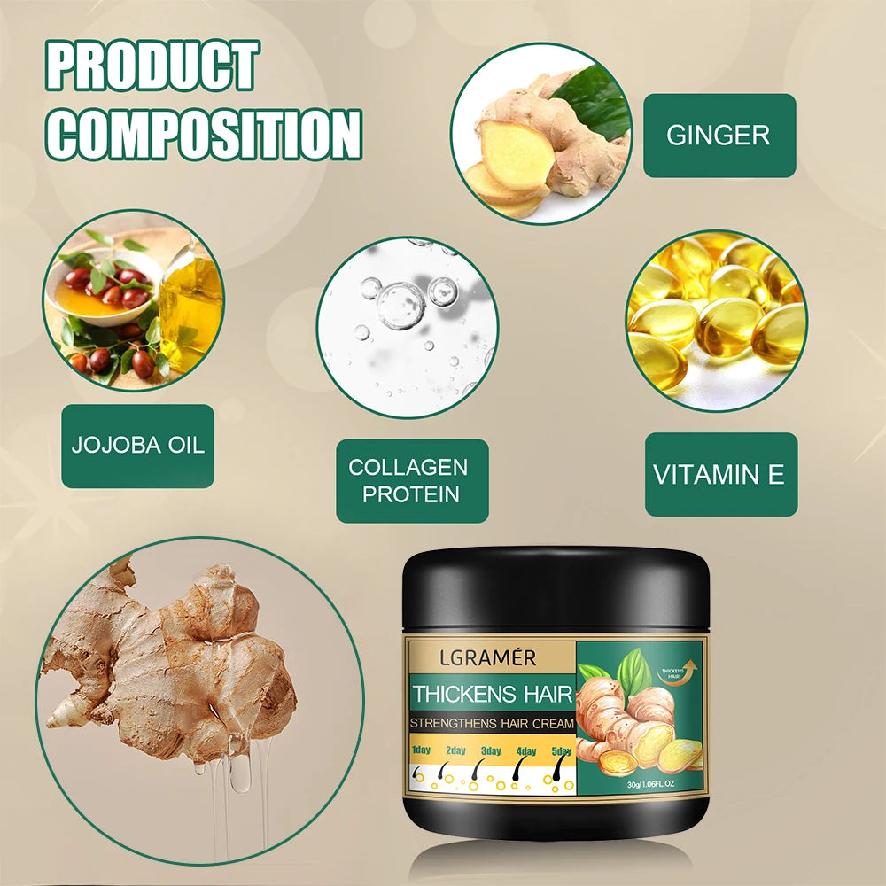 Ginger Hair Cream Deep Cleansing Hair Growth Treatment 100ml