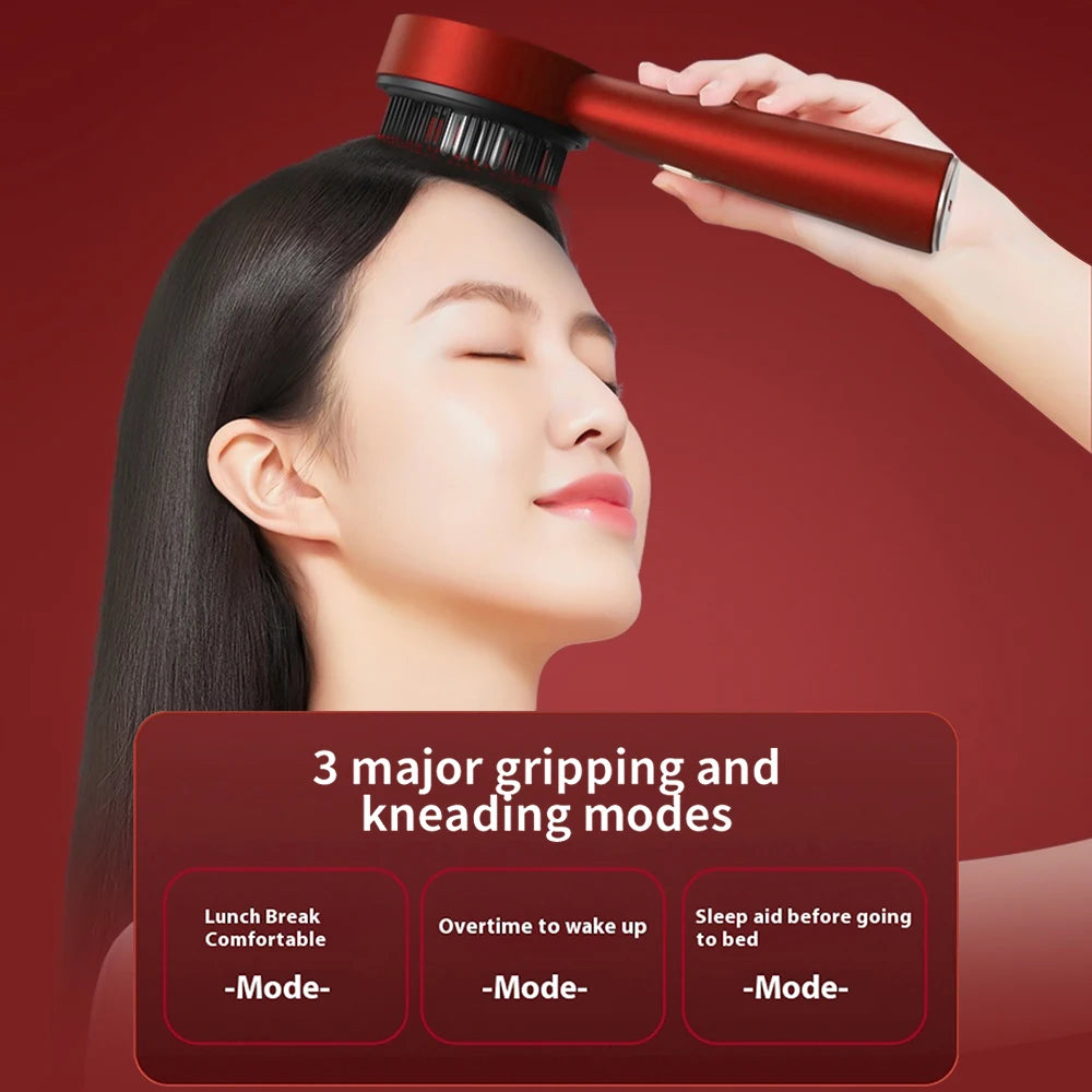 Electric Vibration Massage Comb with Red Light Therapy for Hair Growth