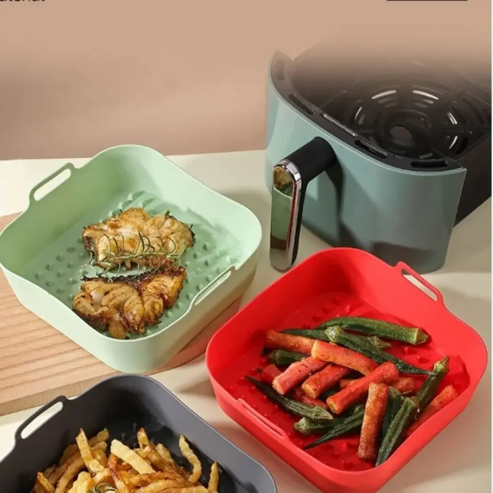 Silicone Air Fryer Baking Pan Liner | High Temp Resistant | Reusable Mat