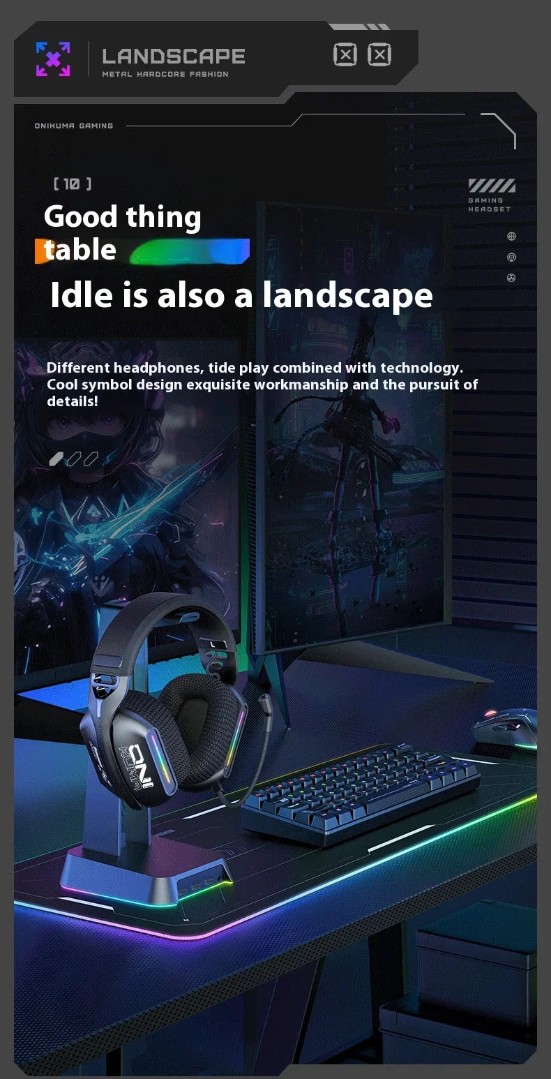 New Wireless Gaming Headset 3 Modes Bendable HD Mic Soft Ear Pads