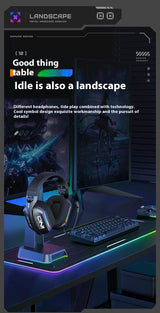 New Wireless Gaming Headset 3 Modes Bendable HD Mic Soft Ear Pads