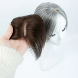 Natural Human Hair Toppers for Women, Silk Base, 5x9cm, Daily Use