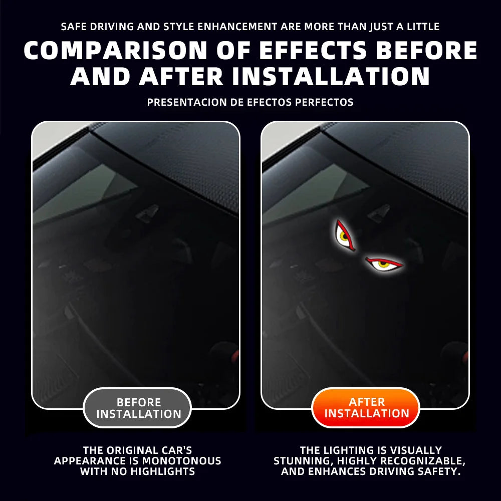 Solar Powered Neon Light LED Car Ambient Lamp USB Rechargeable Cool Effect