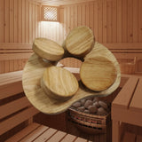 Wooden Sauna Headrest with Rotatable Disc - Sauna Accessory