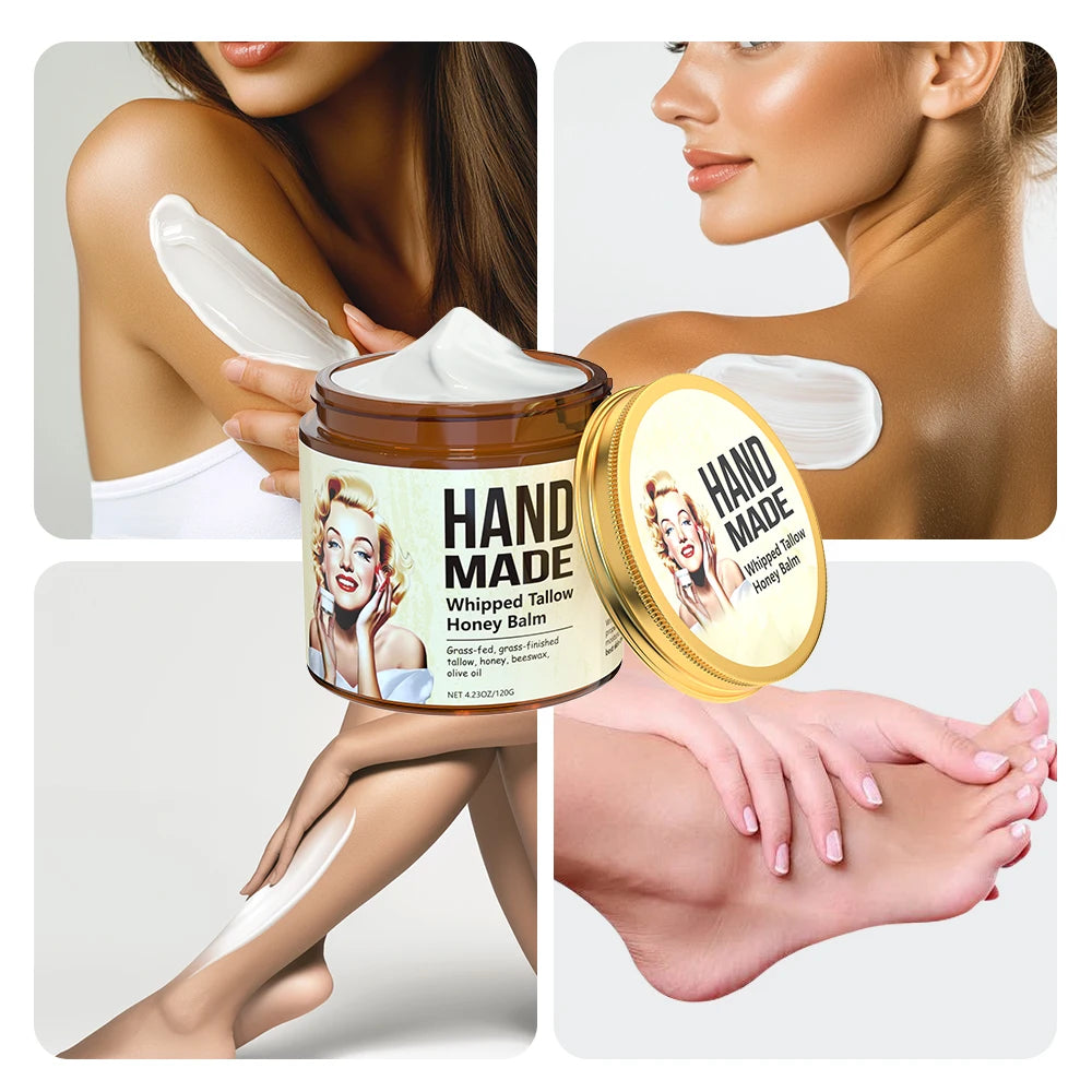 Handmade Honey Whipped Tallow Face Cream 4oz Moisturizing & Nourishing