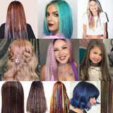 Rainbow Hair Tinsel Kit - Colorful Glitter Extensions for Braiding - 66 Strands