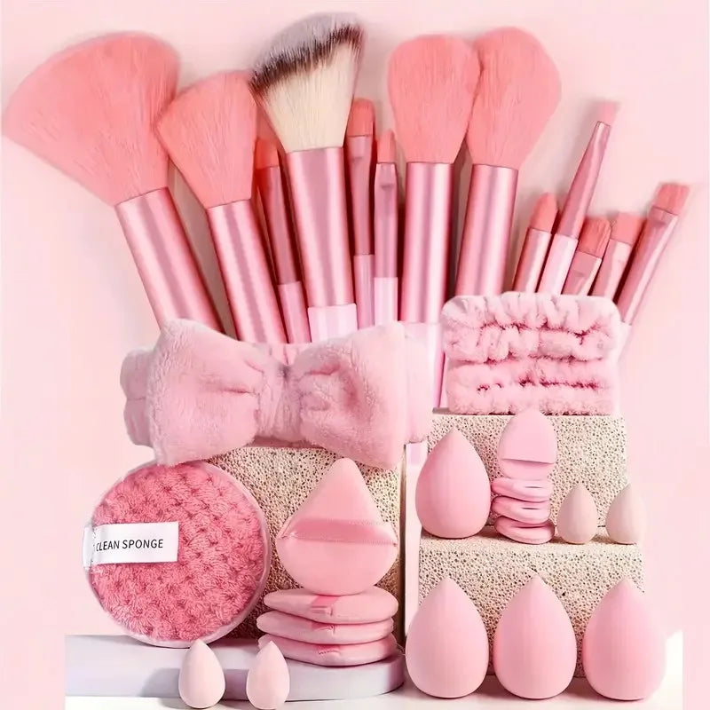 Pink Makeup Brush Set 20/40 Pieces with Beauty Blender - Gift Ready